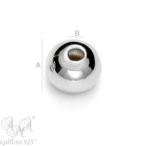 Кулька SB 9.0мм отвір 2.0мм Срібло 925 проби