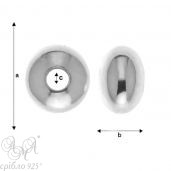 Овал ШО 8.0х5.5мм отв 2.0мм Срібло 925 проби
