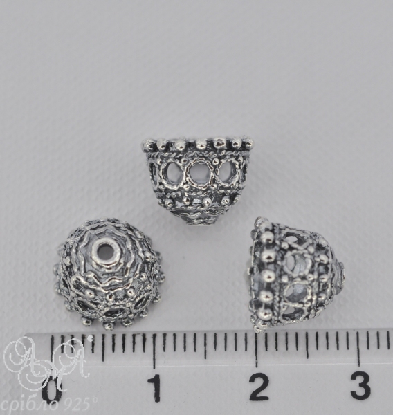 Коронка К105ч (11х8мм) серебро 925 пробы