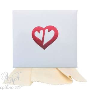 Салфетка Сердце двойное 14х14см для чистки ювелирных изделий