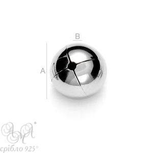 Кулька з 1 отвором 10.0мм Срібло 925 проби