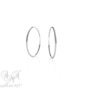 Сережки кільцями СРК 12 (1,2X12мм) Ціна за пару 2 штуки, Срібло 925 проби