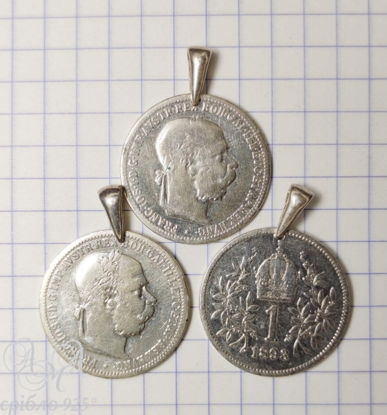 Монета 1 Франк с ушком Серебро 900 пробы