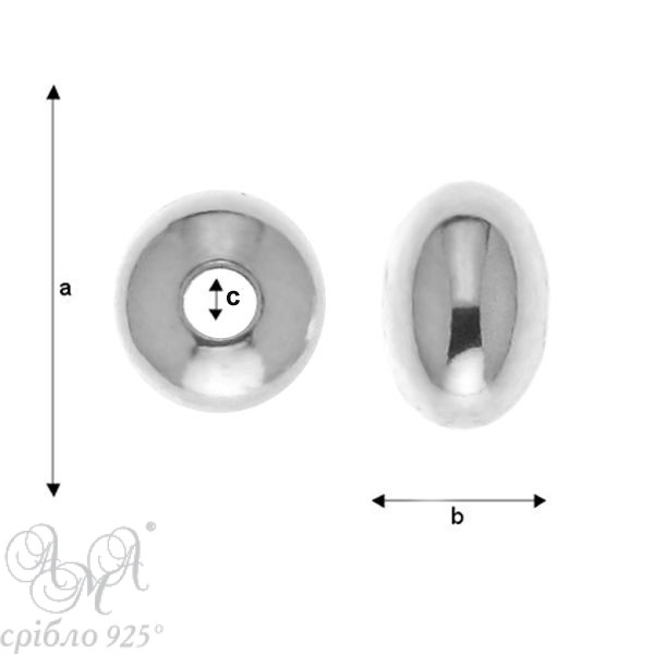 Овал (Шо 3,0 мм о 0.9мм) срібло 925 проби